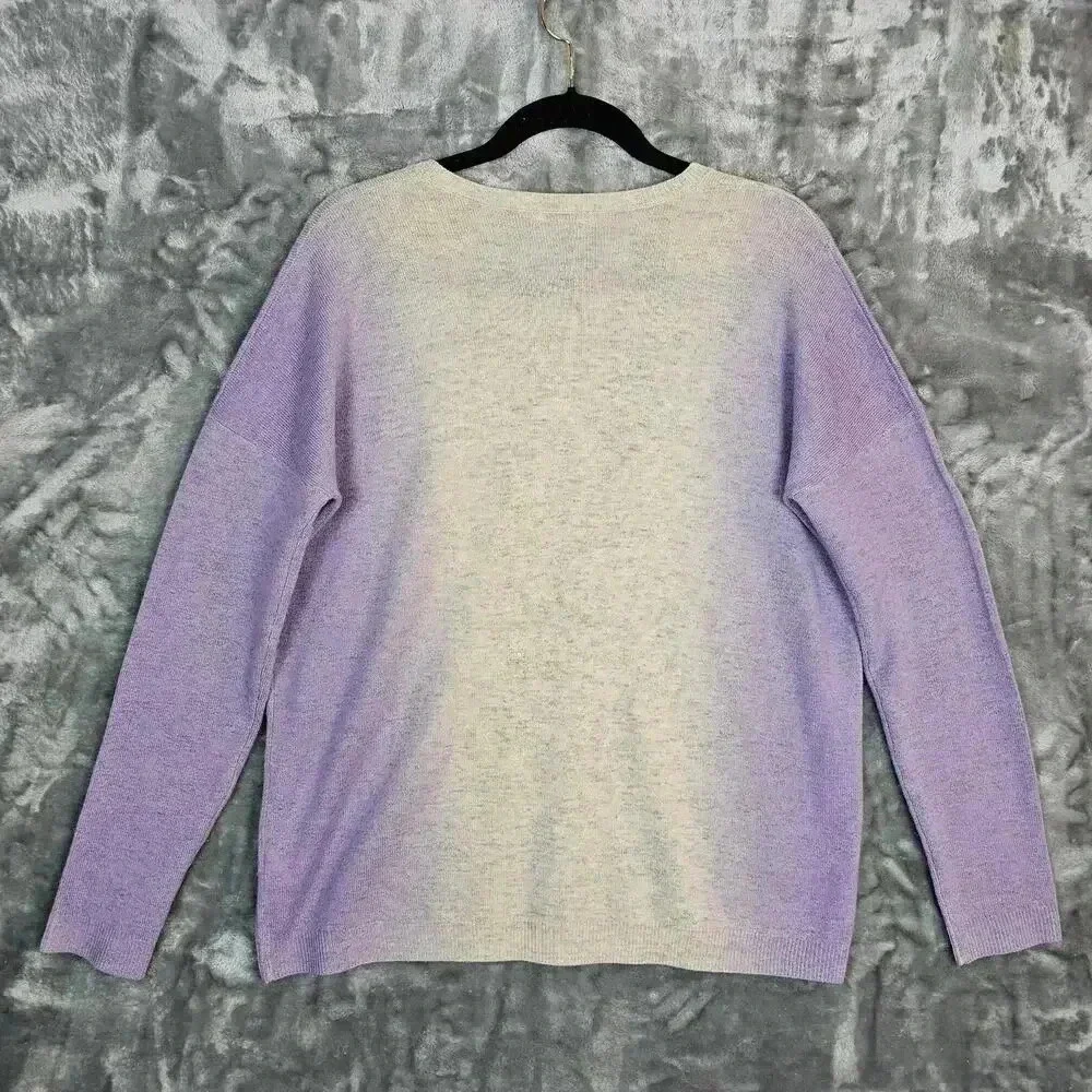 Vince Lavender Ombre Crewneck Cashmere and Wool Sweater - Picture 2 of 6